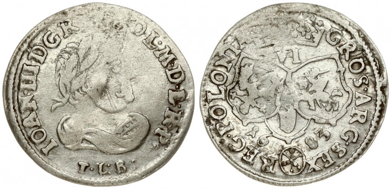 Poland 6 Groszy 1683 TLB Bydgoszcz. John III Sobieski(1674-1696). Averse: Laurea...