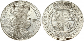 Poland 18 Groszy 1756 EC August III(1733-1763). Obverse: Large; crowned bust right. Obverse Legend: D • G • AUGVSTVS • III • REX • POLONIARUM. Reverse...