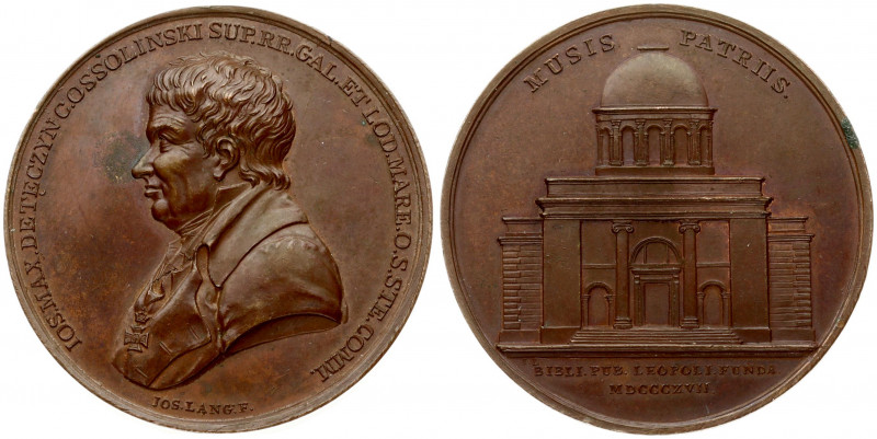 Poland Medal (1817) Opening of the Public Library in Lviv by Jozef Maksymilian O...