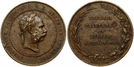 Poland Award Medal (19th Century) Galicja; signed J. TAUTENHAYN. Obverse: Head of Franciszek Józef to the right and the inscription FRANCISCVS JOSEPHV...