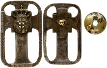 Poland Military Badge (1918) 81 Infantry Grodno; officer version. Brass Silvered. Enamel. Weight approx: 15.74g Diameter: 43x26mm