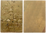 Poland Plaque Wawel Cathedral 1926 Warsaw; View of the cathedral and the inscription below KRAKOW-CHAIR OF WAWEL. Strzalk. 18 Bronze. Weight approx: 1...