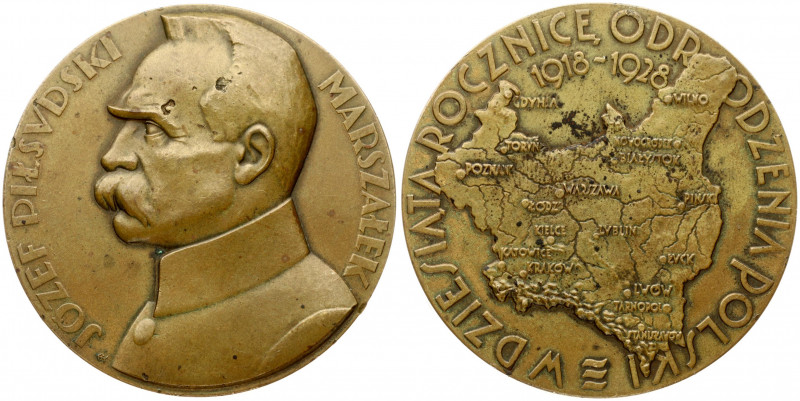 Poland Medal Anniversary of the Polish-Bolshevik War 1930 Warsaw. AObverse: Bust...