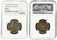 Poland 10 Zlotych 1971MW. Averse: Eagle with wings open. Reverse: Head of Tadeusz Kosciuszko left. Copper-Nickel. Y 50a. NGC MS 65