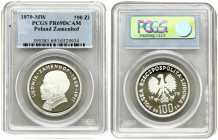 Poland 100 Zlotych 1979 MW. Averse: Imperial eagle above value. Reverse: Ludwik Zamenhof left. Silver. Y 103. PCGS PR69DCAM