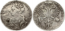 Russia 1 Rouble 1726 Catherine I (1725-1727). Obverse: Bust left. Reverse: Crown above crowned double-headed eagle. 'Moscow type; portrait turned to t...