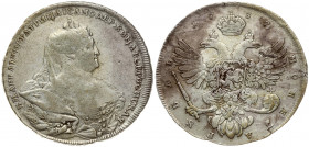 Russia 1 Rouble 1737 Anna Ioannovna (1730-1740). Averse: Bust right. Reverse: Crown above crowned double-headed eagle; shield on breast. 'Moscow type'...