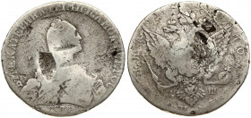 Russia 1 Poltina 176? СПБ-АШ St. Petersburg. Catherine II (1762-1796). Obverse: Crowned bust right. Reverse: Crown above crowned double-headed eagle s...