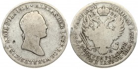 Russia For Poland 5 Zlotych 1829 FH. Nicholas I (1826-1855). Obverse: Laureate head right. Averse Legend: WSKRZESICIEL KROL... Reverse: Crowned and ma...