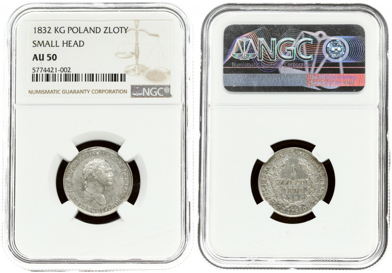 Russia For Poland 1 Zloty 1832 KG Nicholas I (1826-1855). Averse: Laureate head ...