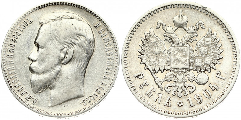 Russia 1 Rouble 1904 (АР) St. Petersburg. Nicholas II (1894-1917). Obverse: Head...