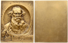 Russia Plaque (1910) in memory of Count Leo Tolstoy. Germany Kingdom of Württemberg Stuttgart 1910 Mayer & Wilhelm Company (person. Art. - on the righ...