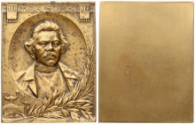 Russia Plaque (1936) in memory of Max Gorki. Without the signature of the medalist. Bronze; 40.52 g. Dimensions 50 x 39 mm.