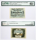 Lithuania MEMEL 1/2 Mark 1922 Banknote. French Administration - Post WWI Pick#1. 1992 1/2 Mark S/N 310149 - Chamber of Commerce. PMG 65 Gem Uncirculat...