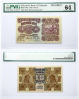 Lithuania 10 Litu 1922 'SPECIMEN' Banknote. Bank of Lithuania 10 Litu 1922 'SPECIMEN' Pick#18s3 Ovpt. Red. 'Pavyzdys-bevertis'. PMG 64 Choice Uncircul...