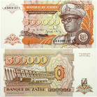 Congo Democratic Republic 500 000 Zaires 1992 Banknote Obverse Lettering: BANQUE DU ZAIRE CINQ CENT MILLE ZAÏRES 500000. Reverse Lettering: LE CONTREF...