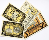 Germany Notgeld East Prussia Tilsit (Tilžė) 50 - 75 Pfennig & 1 - 3 Mark 1921 Banknote. Germany; German Notgeld; East Prussia; Prussian province of Ti...