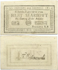 Poland 4 Zlote 1794 (I/S) Banknote. Kosciuszko Insurrection. Bilet Skarbowy (treasury bills) 4 zlote; 7bris 1794. Anonyme. Described in the catalog: M...