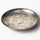 China Coin Dish Chinese Yuan Shik Kai (1914) Silver. (with a coin minted in 1914; date of manufacture of the product is unknown). Weight approx: 66.91...
