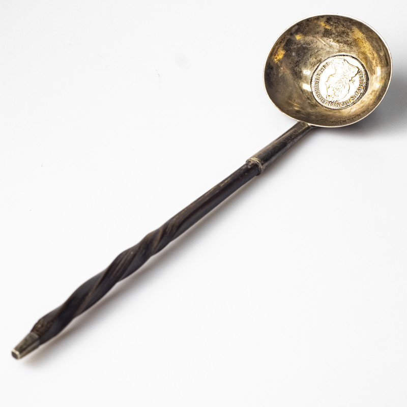 Great Britain Shilling 1723 Long Silver Spoon Wood included. George I(1714-1727)...