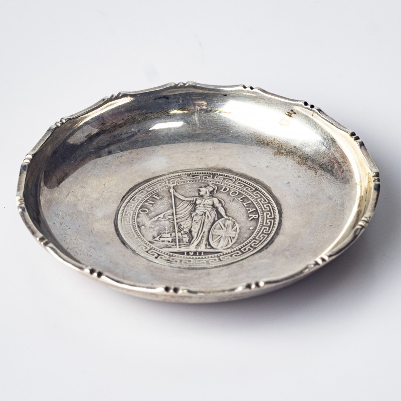 Great Britain Coin Dish Trade Dollar 1911 (Bombay). Silver. (with a coin minted ...