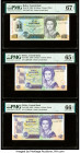 Belize Central Bank 10 (2); 2 (2); 5 Dollars 1.3.1996; 1.1.1999; 1.1.2002 (2); 1.2001 Pick 59; 60a; 60b; 61b; 62b Five Examples PMG Superb Gem Unc 67 ...