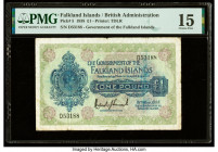 Falkland Islands Government of the Falkland Islands 1 Pound 19.5.1938 Pick 5 PMG Choice Fine 15. 

HID09801242017

© 2020 Heritage Auctions | All Righ...