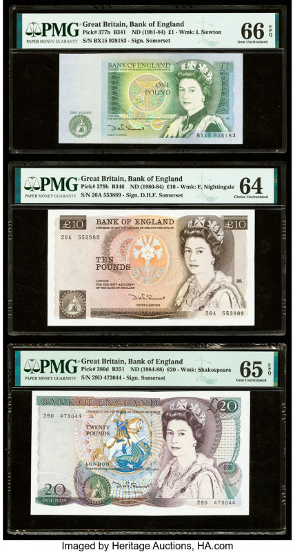 Great Britain Bank of England 1; 10; 20 Pounds ND (1981-84); ND (1980-84); ND (1...