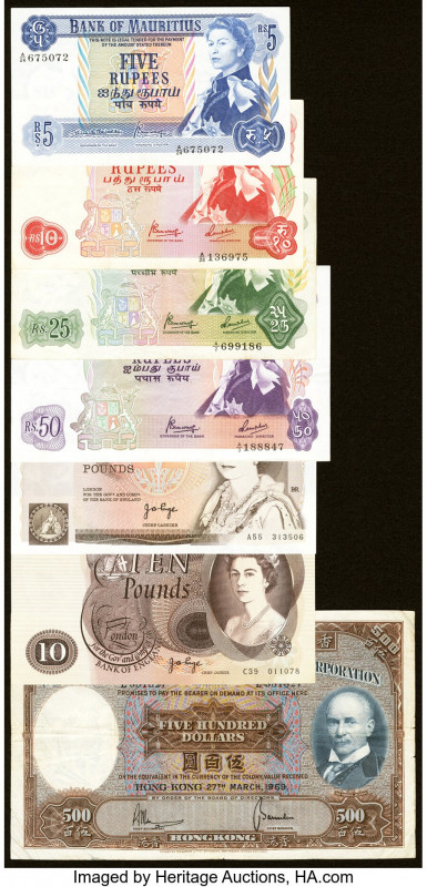 Great Britain, Hong Kong & Mauritius Group Lot of 7 Examples Very Good-About Unc...