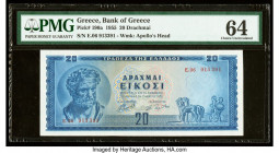Greece Bank of Greece 20 Drachmai 1.1955 Pick 190a PMG Choice Uncirculated 64. 

HID09801242017

© 2020 Heritage Auctions | All Rights Reserved