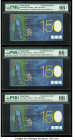 Hong Kong Standard Chartered Bank 150 Dollars 1.1.2009 Pick 296a KNB72a Commemorative Three Consecutive Examples PMG Gem Uncirculated 66 EPQ (3). 

HI...