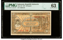 Indonesia Republik Indonesia 50 Rupiah 1947 Pick 28 PMG Choice Uncirculated 63. Small tears are noted on this example.

HID09801242017

© 2020 Heritag...