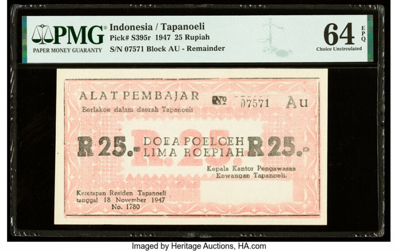 Indonesia Republic Regionals 25 Rupiah 18.11.1947 Pick S395r Remainder PMG Choic...