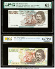 Italy Banco d'Italia 100,000 Lire 1983; 1994 Pick 110a; 117b PMG Gem Uncirculated 65 EPQ; PCGS Banknote Gem Unc 66 PPQ. 

HID09801242017

© 2020 Herit...