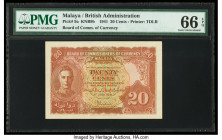 Malaya Board of Commissioners of Currency 20 Cents 1.7.1941 (ND 1945) Pick 9a KNB9b PMG Gem Uncirculated 66 EPQ. 

HID09801242017

© 2020 Heritage Auc...