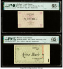 Poland Lodz Ghetto 50 Pfenning; 1 Mark 15.5.1940 Pick PO-560a; PO-561b Two Examples PMG Gem Uncirculated 65 EPQ (2). 

HID09801242017

© 2020 Heritage...