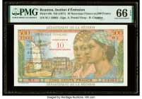 Reunion Departement de la Reunion 10 Nouveaux Francs on 500 Francs ND (1971) Pick 54b PMG Gem Uncirculated 66 EPQ. 

HID09801242017

© 2020 Heritage A...