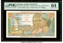 Reunion Departement de la Reunion 10 Nouveaux Francs on 500 Francs ND (1971) Pick 54b PMG Choice Uncirculated 64. 

HID09801242017

© 2020 Heritage Au...