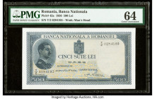 Romania Banca Nationala 500 Lei 1936 Pick 42a PMG Choice Uncirculated 64. 

HID09801242017

© 2020 Heritage Auctions | All Rights Reserved