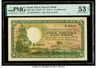 South Africa South African Reserve Bank 5 Pounds 11.9.1947 Pick 86c PMG About Uncirculated 53 EPQ. 

HID09801242017

© 2020 Heritage Auctions | All Ri...