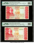South Africa Republic of South Africa 50 Rand ND (1984); ND (1990) Pick 122a; 122b Two Examples PMG Gem Uncirculated 66 EPQ (2). 

HID09801242017

© 2...