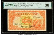 Southwest Africa Standard Bank of South Africa Limited 1 Pound 15.6.1959 Pick 11 PMG Very Fine 30. Stains are noted on this example.

HID09801242017

...