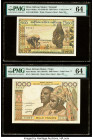 West African States Banque Centrale des Etats de L'Afrique de L'Ouest - Senegal 500; 1000 Francs ND (1959-65) Pick 702Km; 803Tm Two Examples PMG Choic...