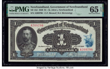 Canada Government of Newfoundland $1 2.1.1920 NF-12d PMG Gem Uncirculated 65 EPQ. A stunning note - incredibly popular, and fantastic in this elite gr...
