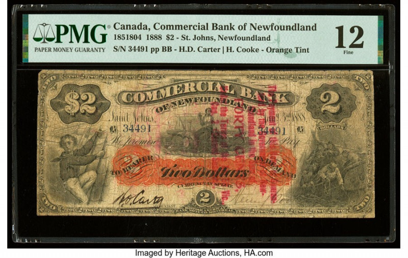 Canada St. Johns, NF- Commercial Bank of Newfoundland $2 3.1.1888 Ch.# 185-18-04...