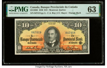 Canada Montreal, PQ- Banque Provinciale du Canada $10 1.9.1936 Ch.# 615-18-06 PMG Choice Uncirculated 63. A boldly colored and well preserved $10 from...