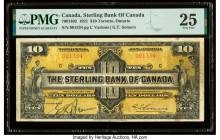 Canada Toronto, ON- Sterling Bank of Canada $10 3.1.1921 Ch.# 700-14-02 PMG Very Fine 25. Quite a rare note in issued form, and an interesting type. I...