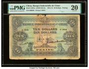 China Banque Industrielle de Chine, Peking 10 Dollars 5.8.1915 Pick S391a S/M#C254-3a PMG Very Fine 20. Seldom seen in issued form, this rare French i...