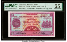Dominica Barclays Bank 5 Dollars 1.2.1941 Pick S102 PMG About Uncirculated 55. This type is most often seen in Specimen format as issued examples are ...