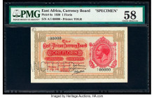 East Africa East African Currency Board 1 Florin 1.5.1920 Pick 8s Specimen PMG Choice About Unc 58. A beautiful high grade 1 Florin from the 1920 seri...